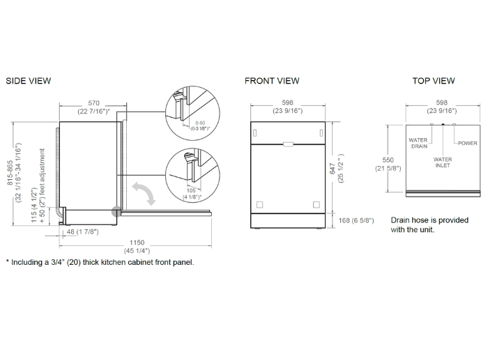 60 cm Built-in Panel Ready Dishwasher